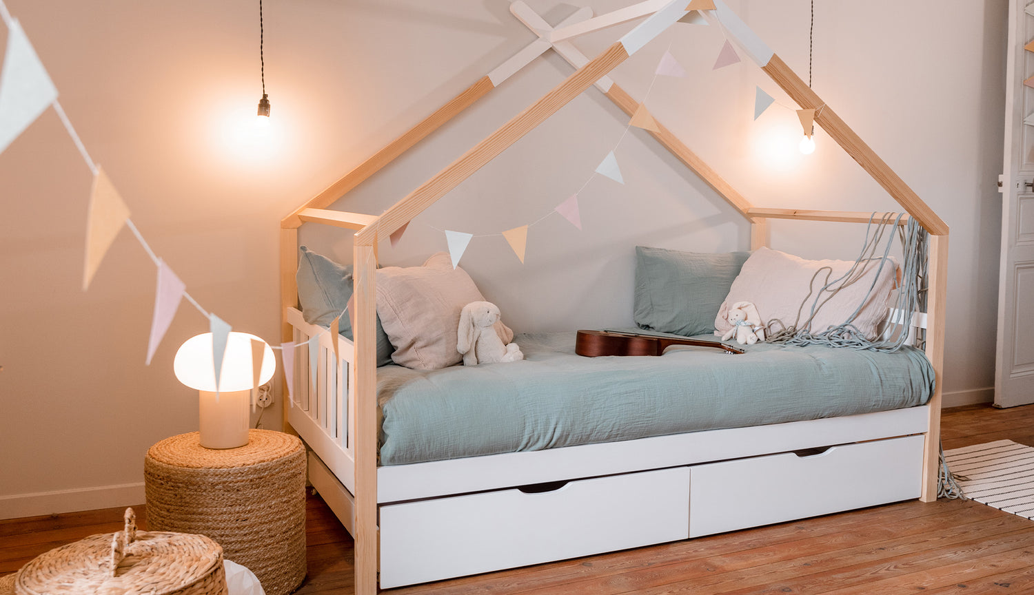 Cajones dobles de almacenamiento para la cama casita Odisea